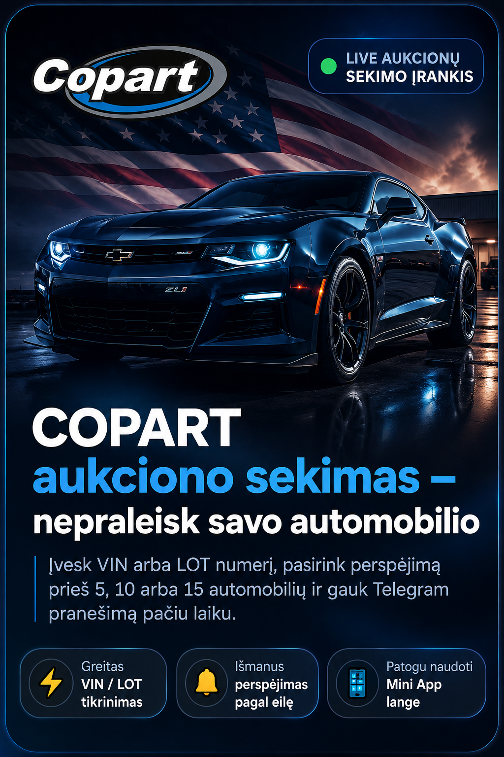 Copart aukciono sekimas – nepraleisk savo automobilio